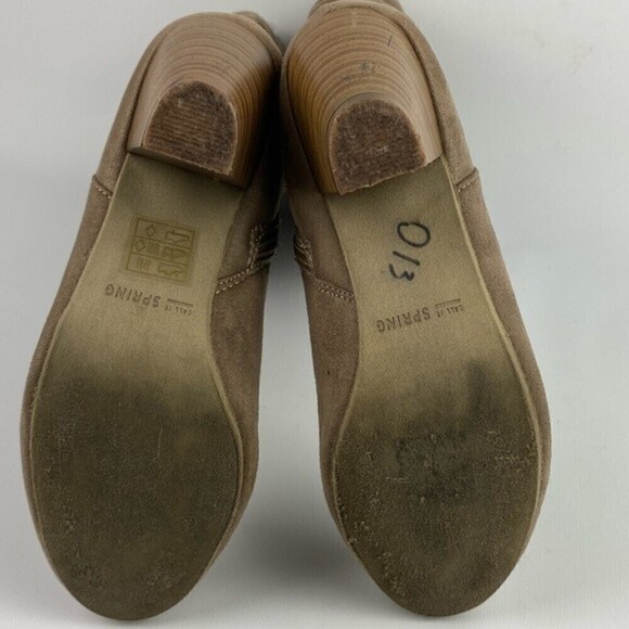 Call It Spring Heeled Boots Womens Size 7 Tan Zipper Long Boots - Picture 10 of 11